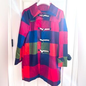 Vibrant Plaid Duffle Coat